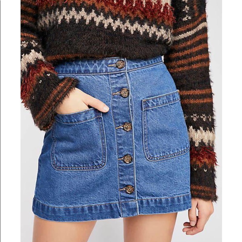 We the free Free people denim skirt - Picture 7 of 7